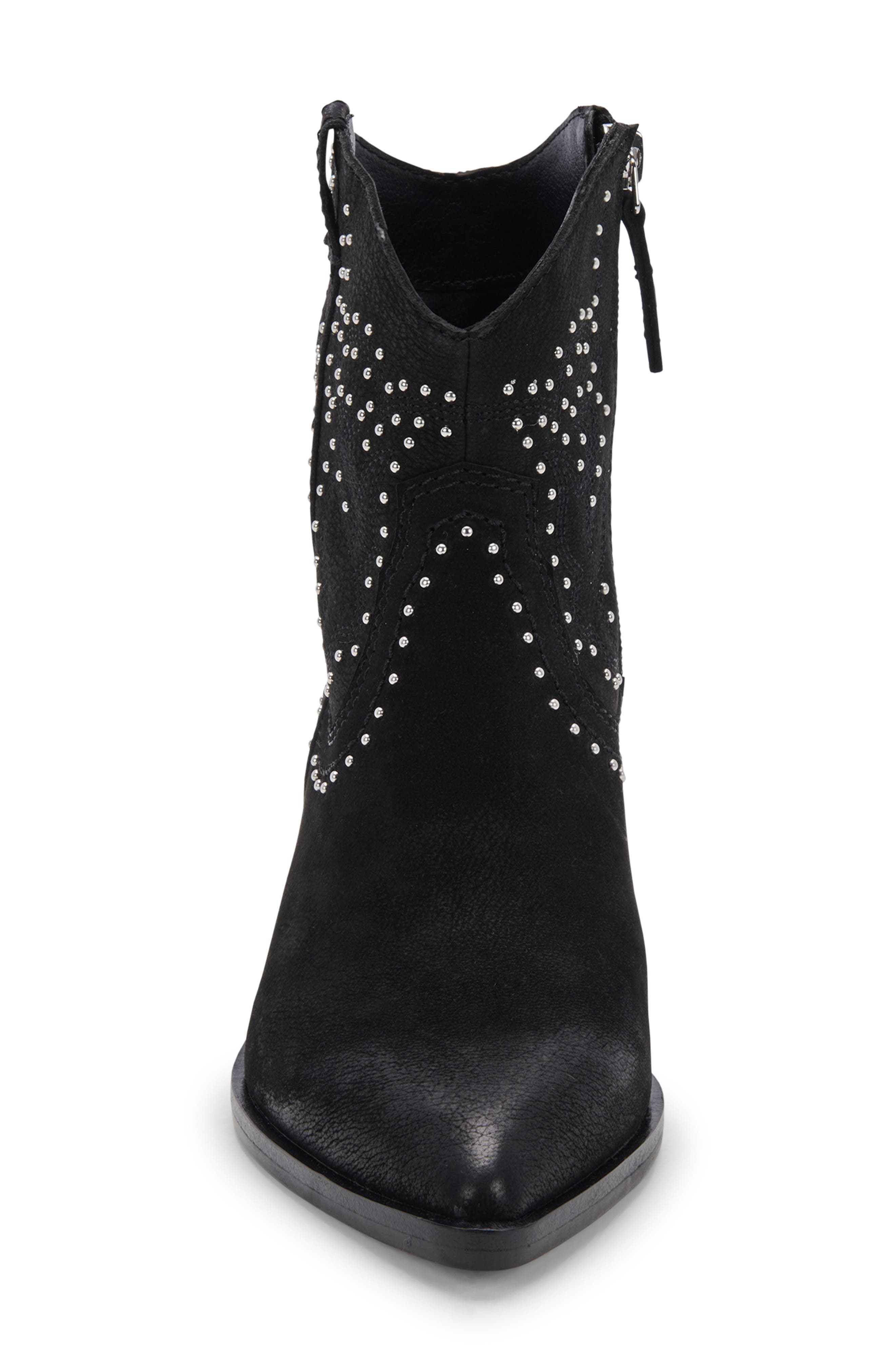 Solow Stud Western Boot, Alternate, color, BLACK NUBUCK