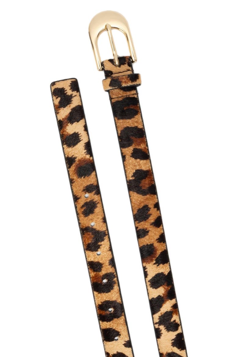 Leopard Calf Hair Slide Belt, Alternate, color, LEOPARD