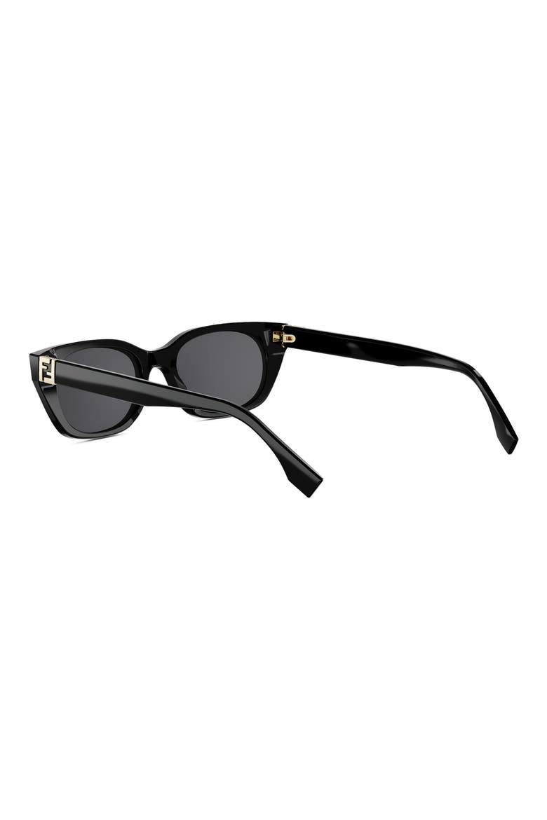 Forever Fendi 51mm Cat Eye Sunglasses, Alternate, color, SHINY BLACK / SMOKE