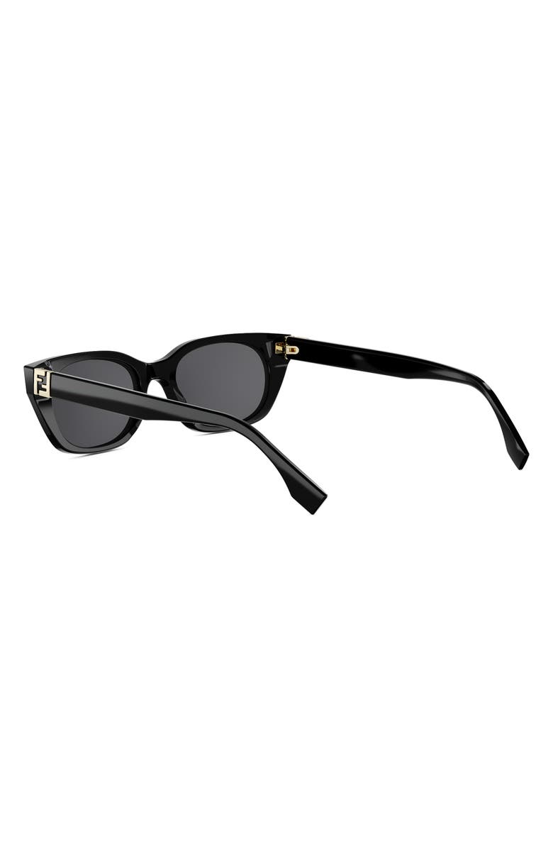 Fendi Forever Fendi 51mm Cat Eye Sunglasses, Alternate, color, Shiny Black / Smoke