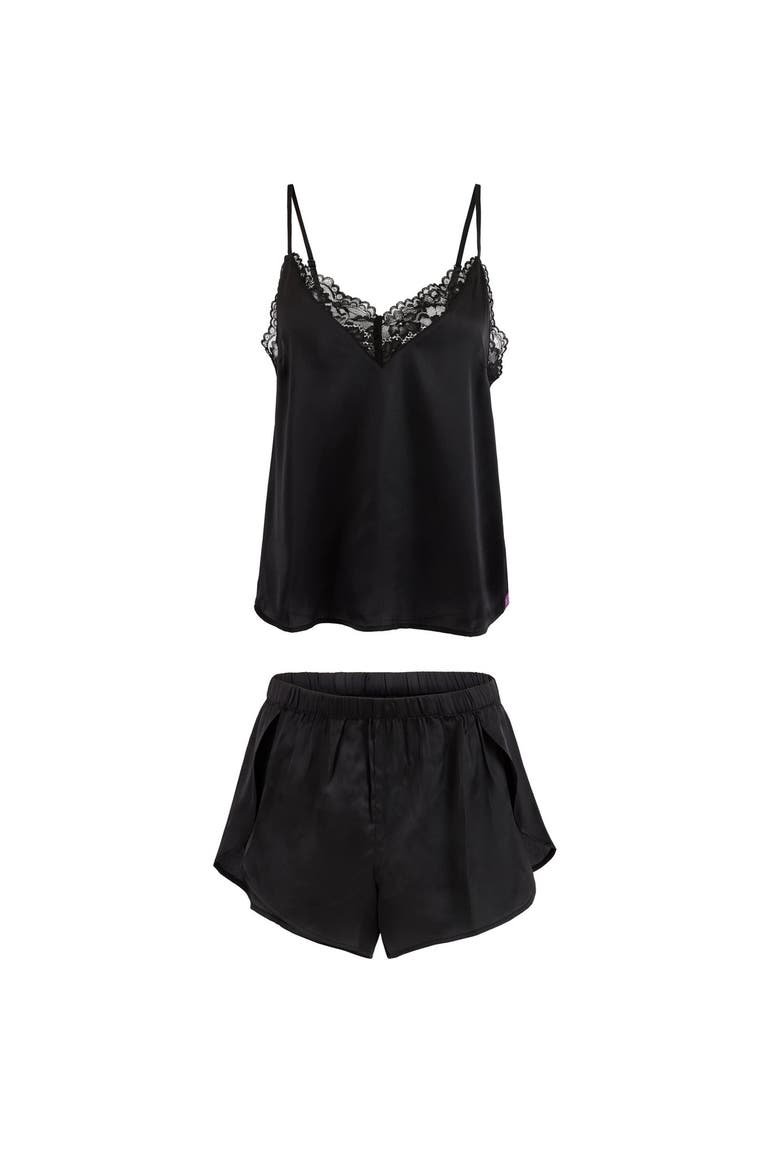 Linny Pajama Camisole & Shorts Set, Alternate, color, Black