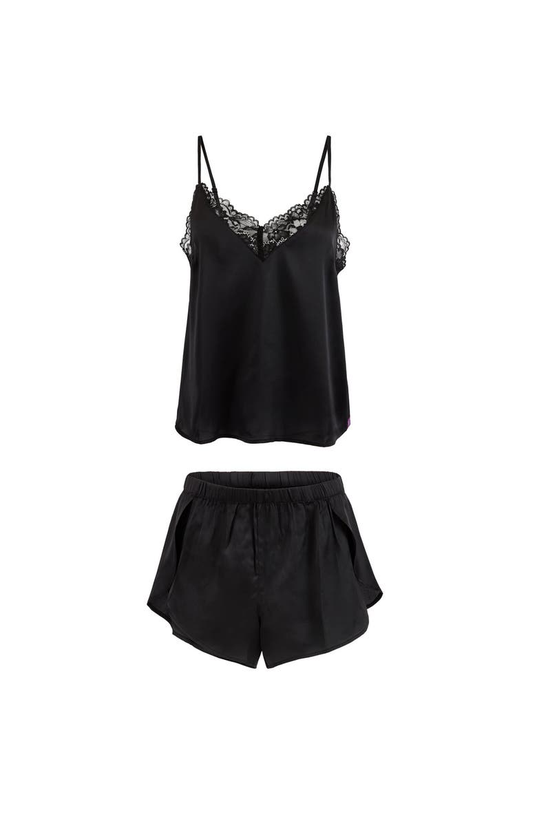 Adore Me Linny Pajama Cami & Shorts Set, Alternate, color, Black