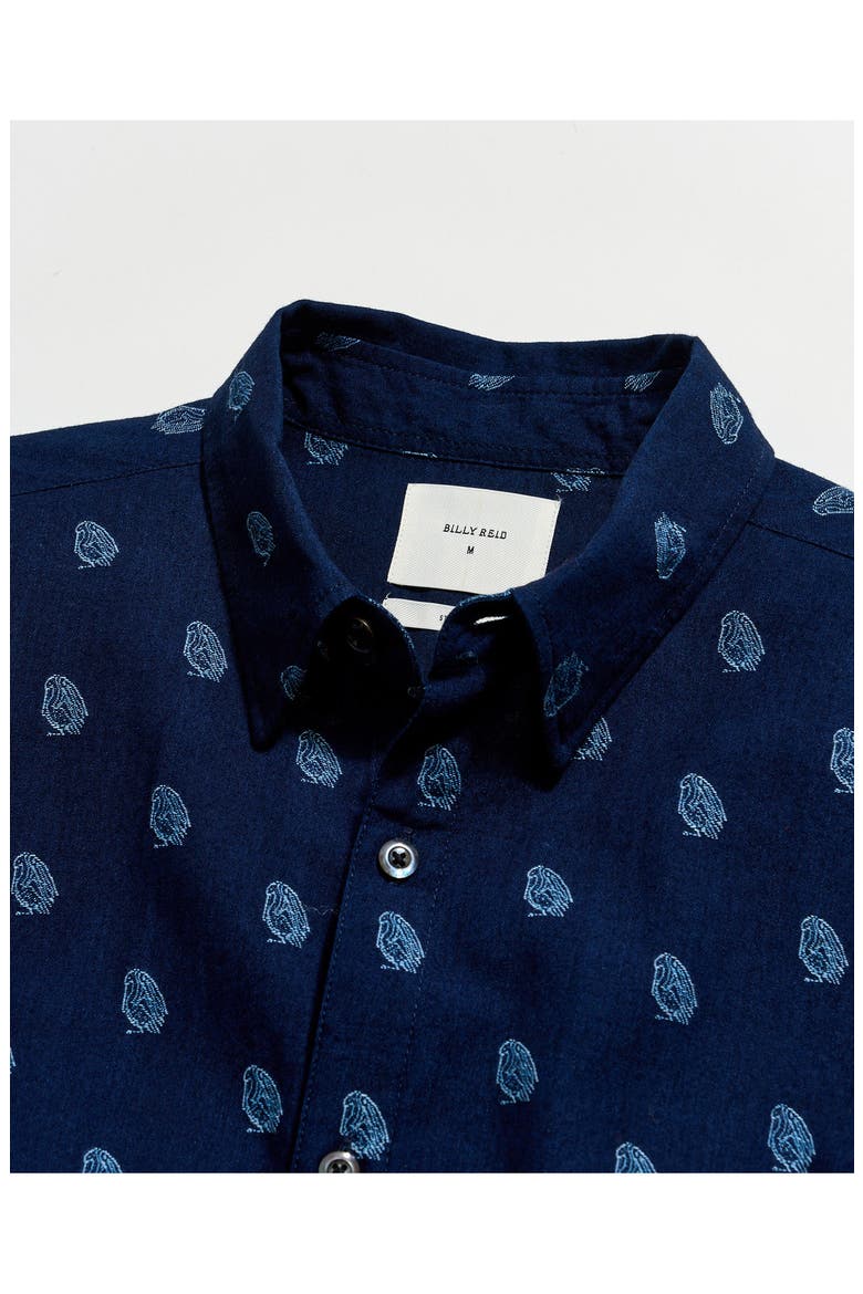 Pelican Paisley Wilson Button-Up Shirt, Alternate, color, CARBON BLUE