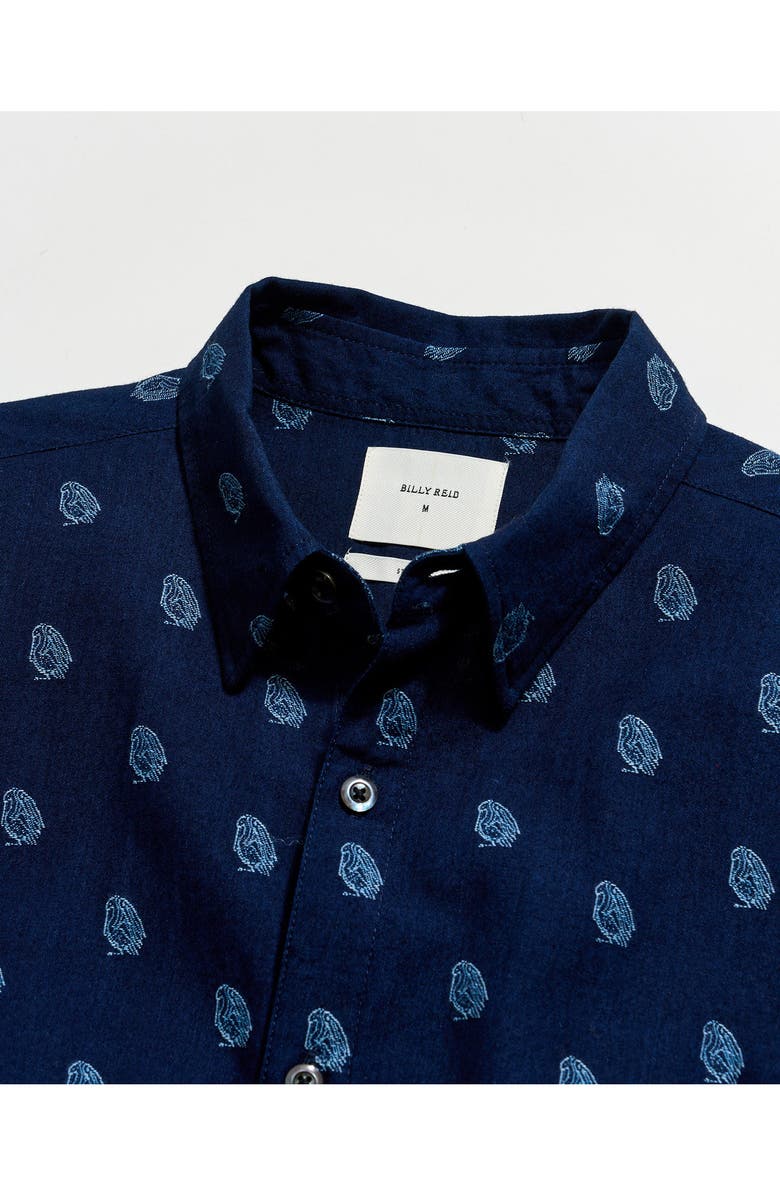 Billy Reid Pelican Paisley Wilson Button-Up Shirt, Alternate, color, Carbon Blue
