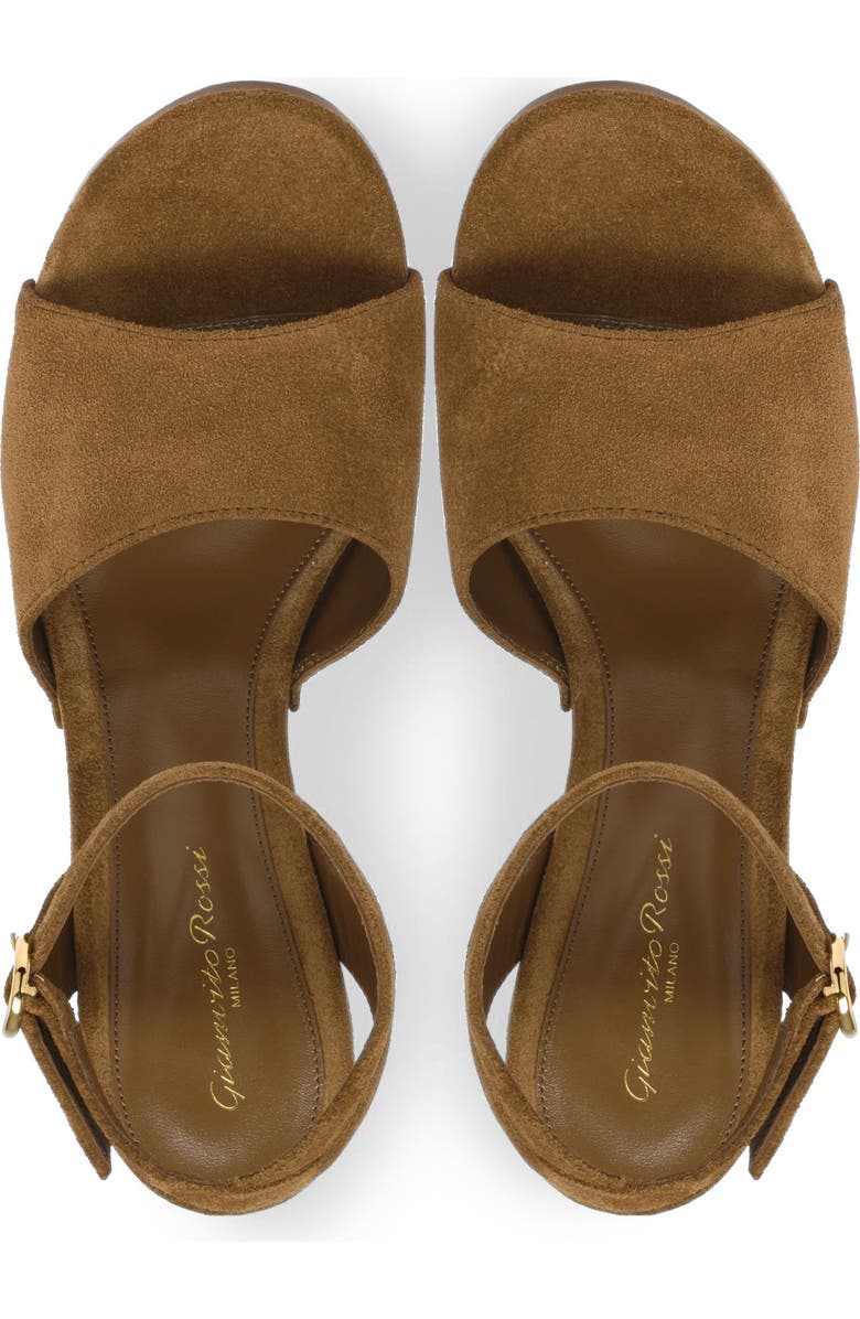 Gianvito Rossi Studded Suede Platform Sandals, Alternate, color, Brown Suede
