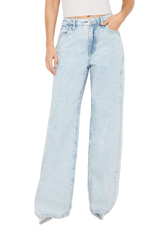 Good Ease Crystal Embellished Wide Leg Jeans (Regular & Plus)