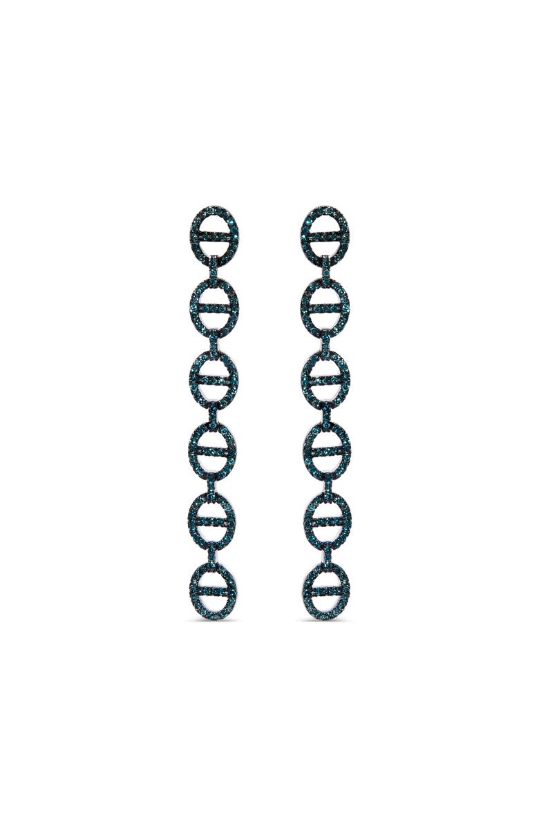 Haus of Brilliance Sterling Silver 1.0 Cttw Blue Diamond Linked Circle Drop Earrings, Main, color, Silver