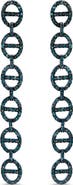 Haus of Brilliance Sterling Silver 1.0 Cttw Blue Diamond Linked Circle Drop Earrings