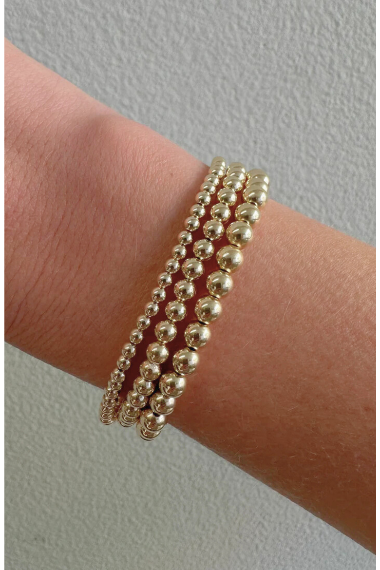Juno 14k Gold Filled Bead Bracelet Three Stack, Alternate, color, Gold