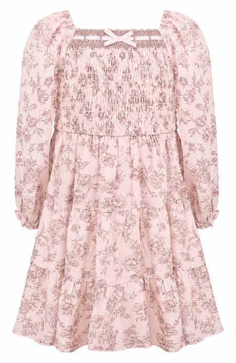 Kids' Floral Print Chiffon Dress