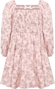 Zunie Kids' Floral Print Chiffon Dress