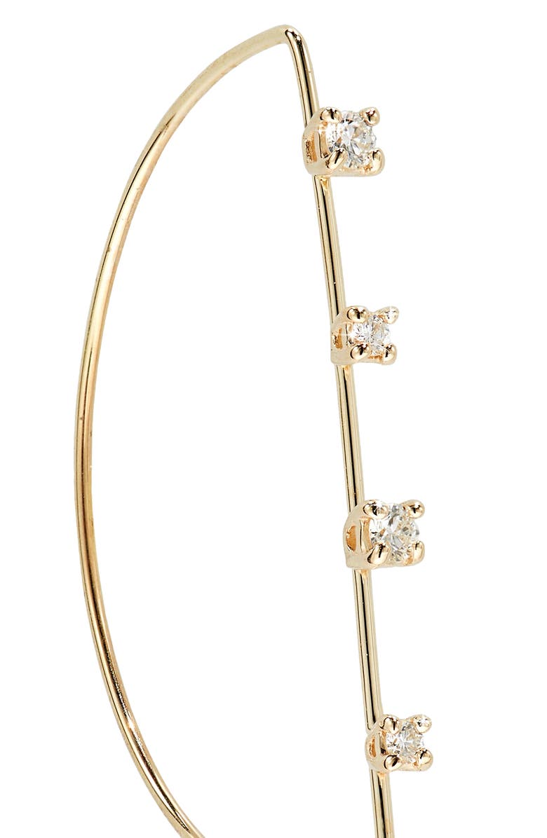 LANA Solo Diamond P Hoop Earrings, Alternate, color, 