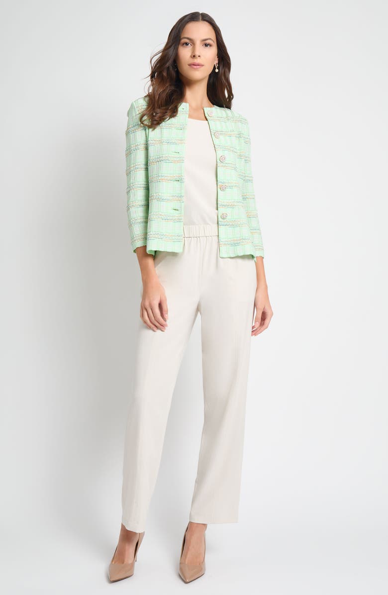 Misook Tailored Soft Plaid Knit Jacket, Alternate, color, 