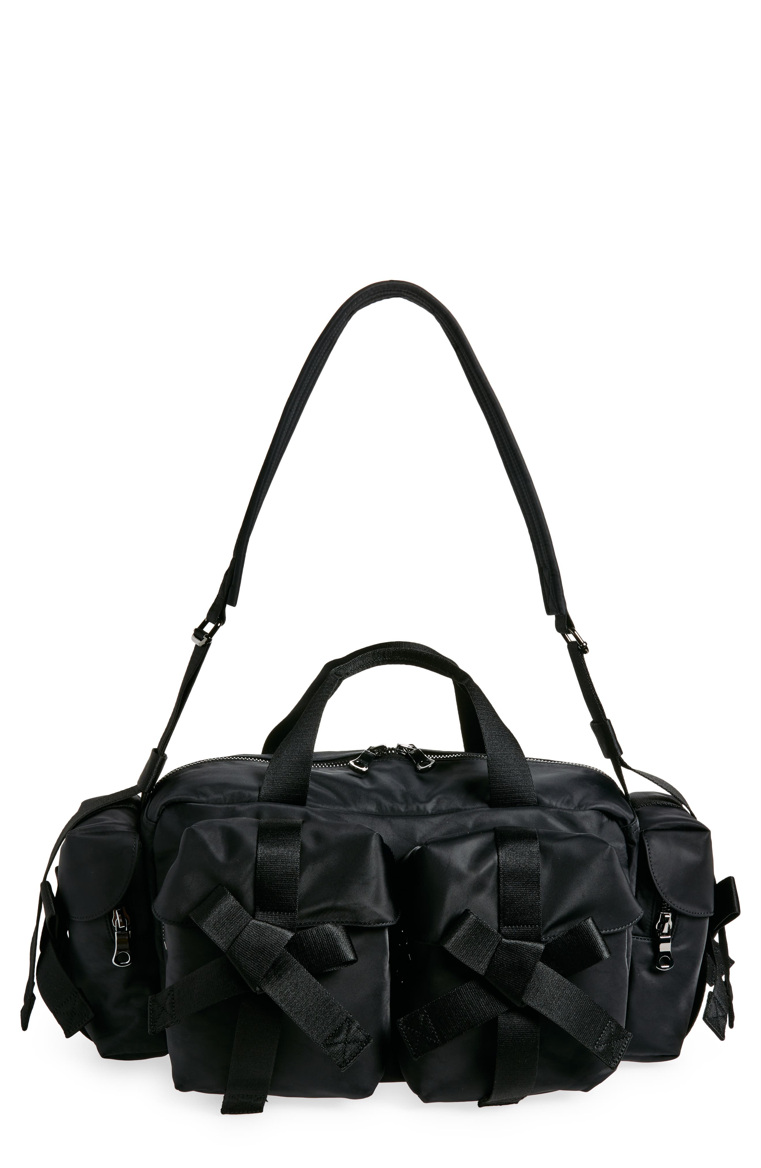 Simone Rocha Classic Bow Satin Duffle Bag, Main, color, 
