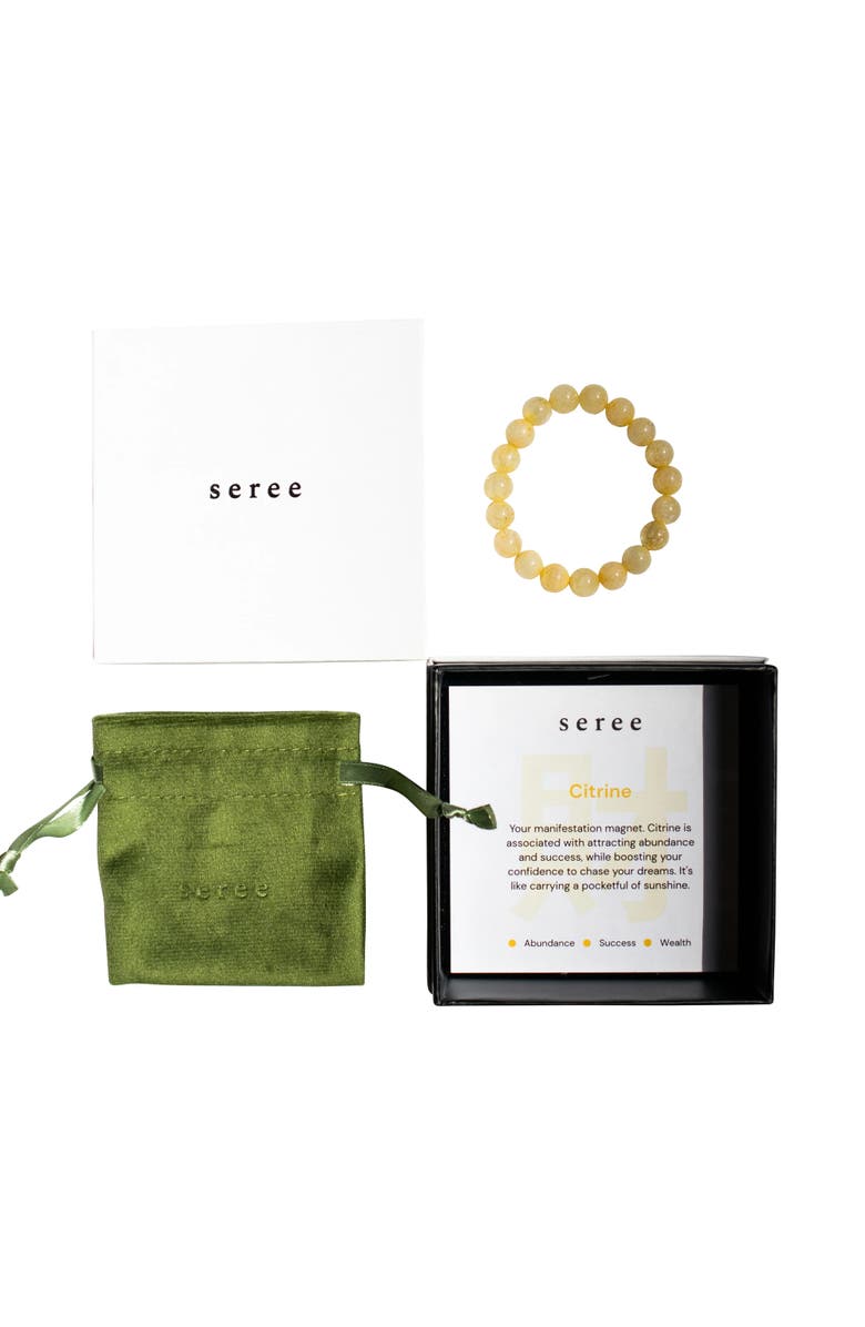 seree Manifest Collection Abundance Yellow Crystal Beaded Bracelet, Alternate, color, Yellow