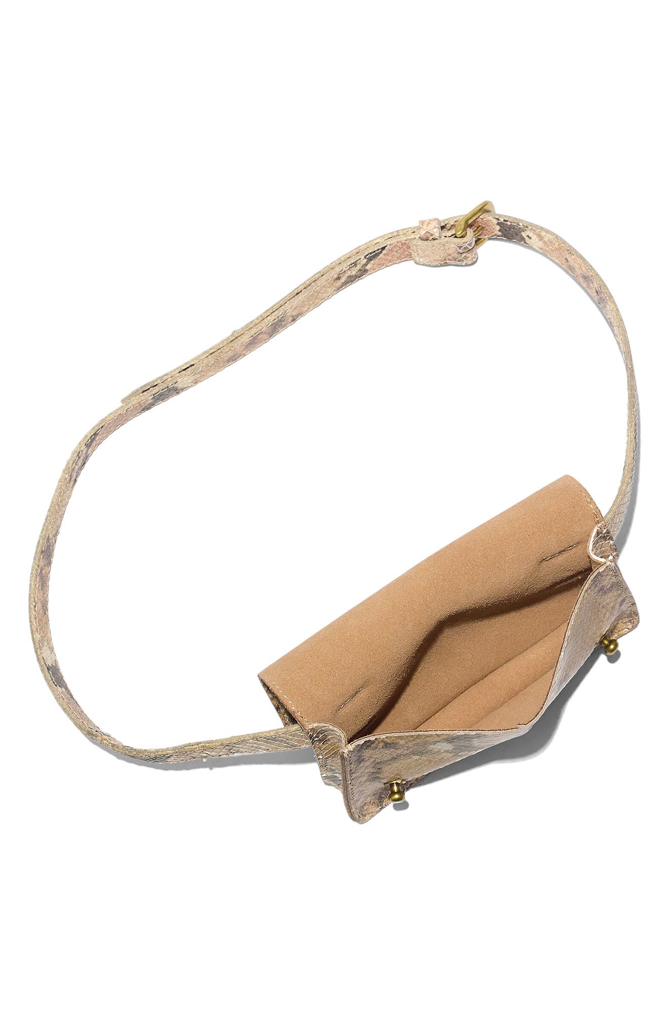 Madewell The Leather Belt Bag: Snake Embossed Edition, Alternate, color, 
