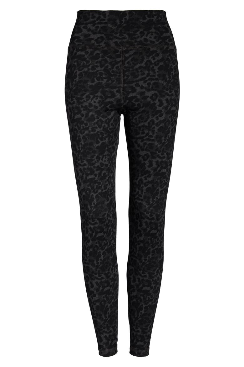 Leopard Print High Waist Leggings, Alternate, color, BLACK CHARCOAL