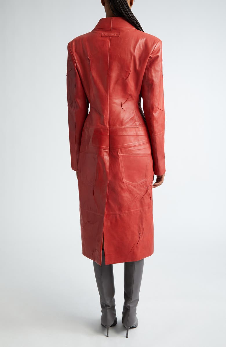 Acne Studios Lurin Creased Lambskin Leather Coat, Alternate, color, 