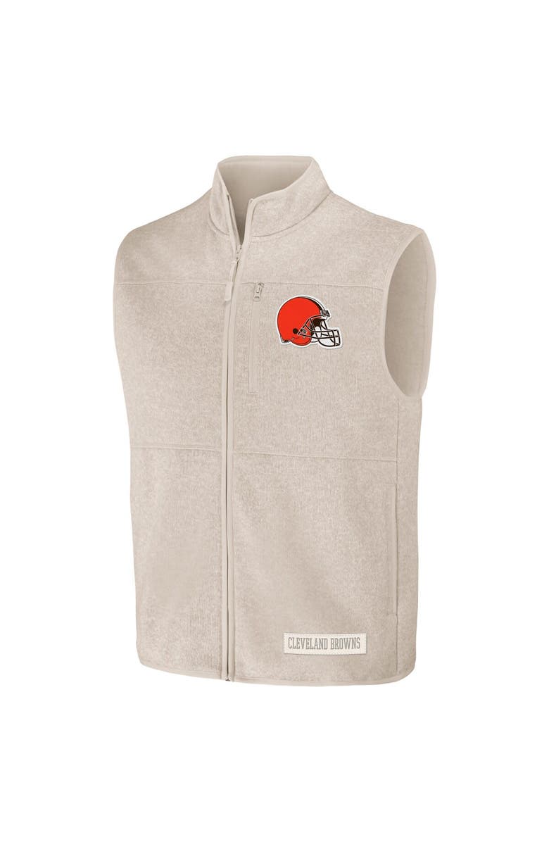NFL X DARIUS RUCKER Men's NFL x Darius Rucker Collection by Fanatics  Oatmeal Cleveland Browns Full-Zip Sweater Vest, Alternate, color, 