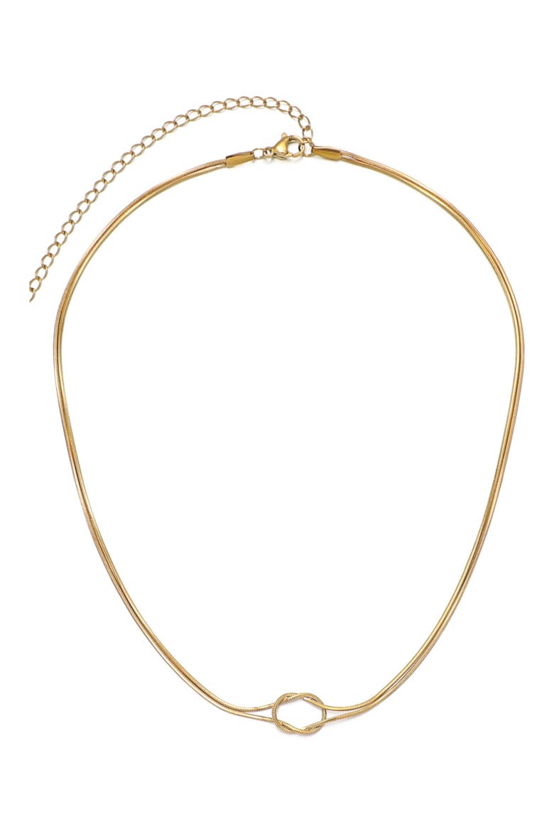 18K Gold Plated Knotted Snake Chain Necklace, Main, color, GOLD