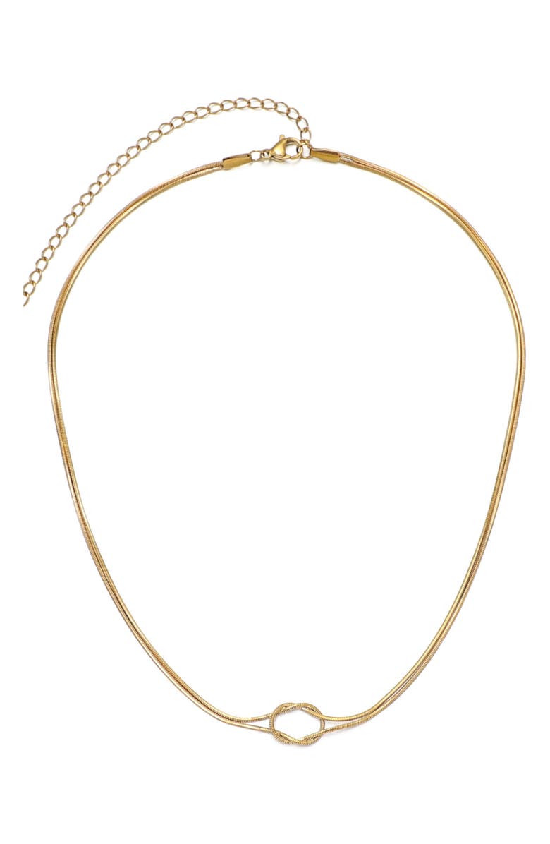 Adornia 18K Gold Plated Knotted Snake Chain Necklace, Main, color, Gold