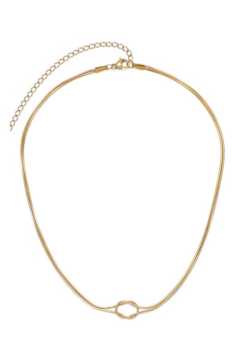 18K Gold Plated Knotted Snake Chain Necklace