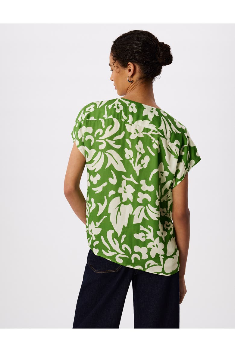 Floral Keyhole Blouse, Alternate, color, Grn/Multi