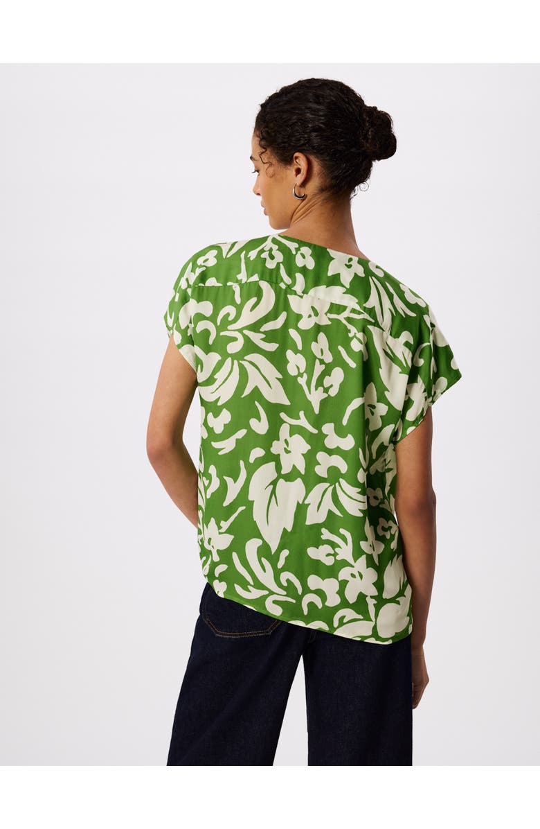 Whistles Floral Keyhole Blouse, Alternate, color, Grn/Multi