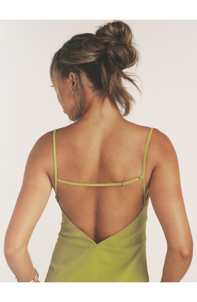 Six Stories Ava Cowl Neck Chiffon Mini Dress, Alternate, color, Green