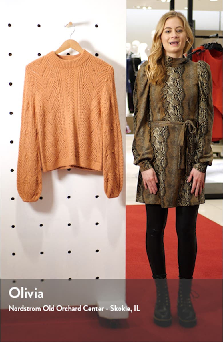 Cozy Pointelle Blouson Sleeve Sweater, sales video thumbnail