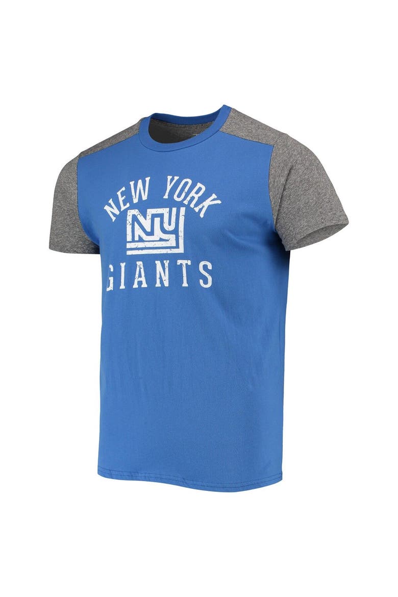 Men's Majestic Threads Royal/Heathered Gray New York Giants Gridiron Classics Field Goal Slub T-Shirt, Alternate, color, Royal