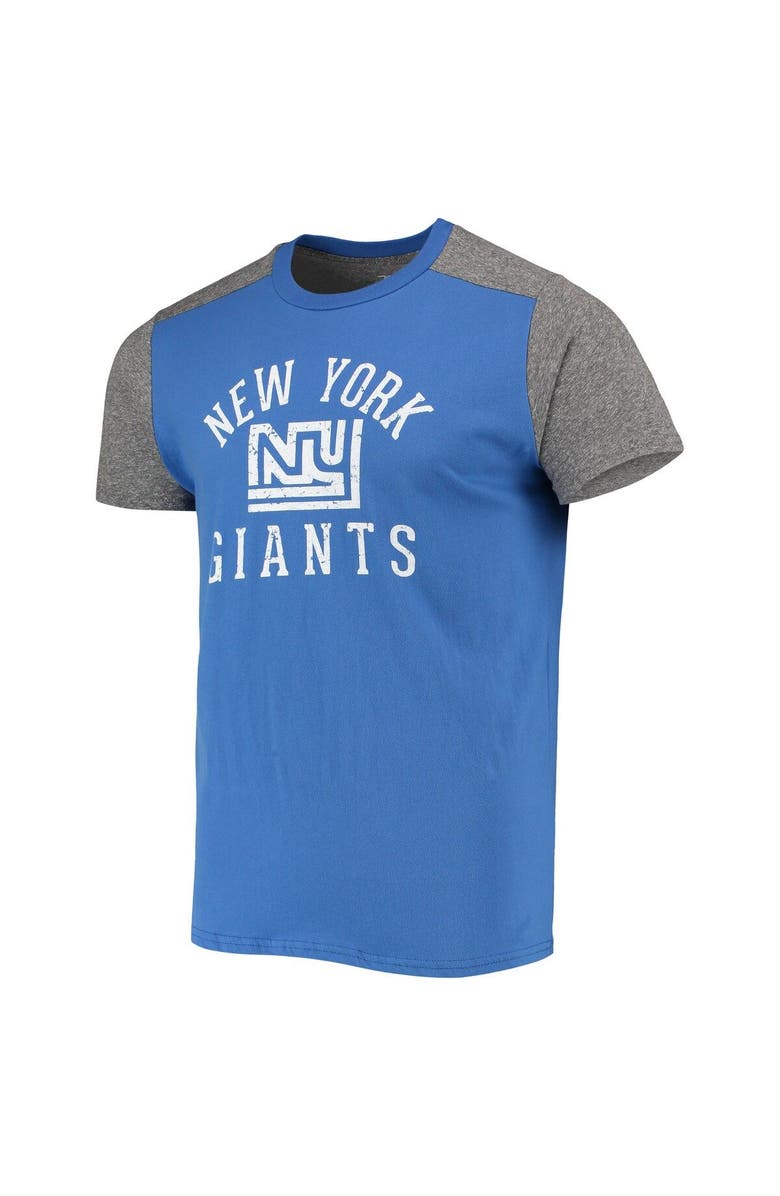 Majestic Threads Men's Majestic Threads Royal/Heathered Gray New York Giants Gridiron Classics Field Goal Slub T-Shirt, Alternate, color, Royal