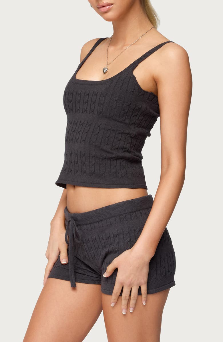 EDIKTED Nella Cable Tank, Alternate, color, Dark Gray