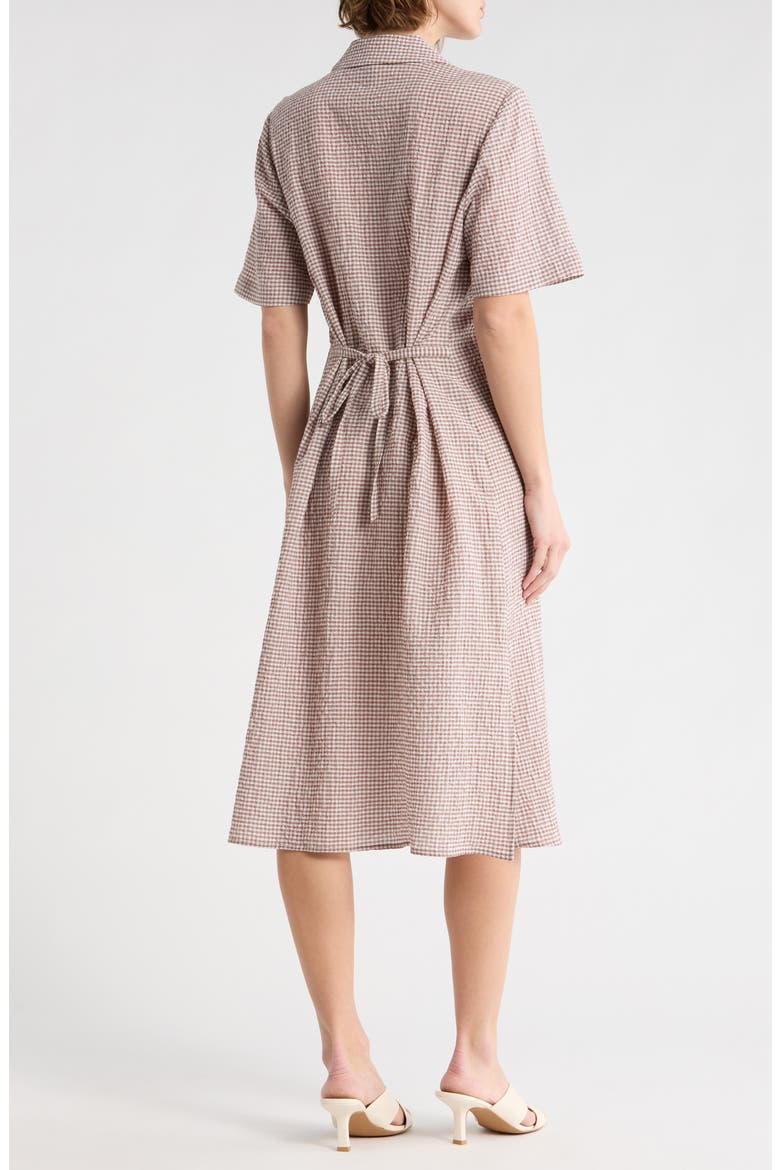 Notch Collar Short Sleeve Shirtdress, Alternate, color, COCOA