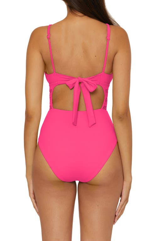 Becca Open Knit Inset One-piece Swimsuit