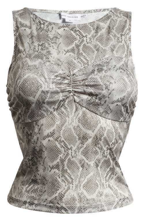 GOOD AMERICAN GOOD AMERICAN SLINKY JERSEY RUCHED TANK TOP