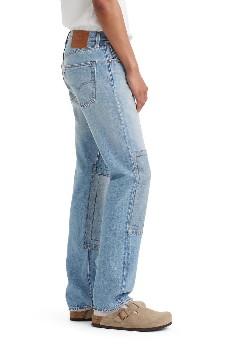 501® Original Patchwork Straight Leg Jeans, Alternate, color, SUCH A SAINT DX