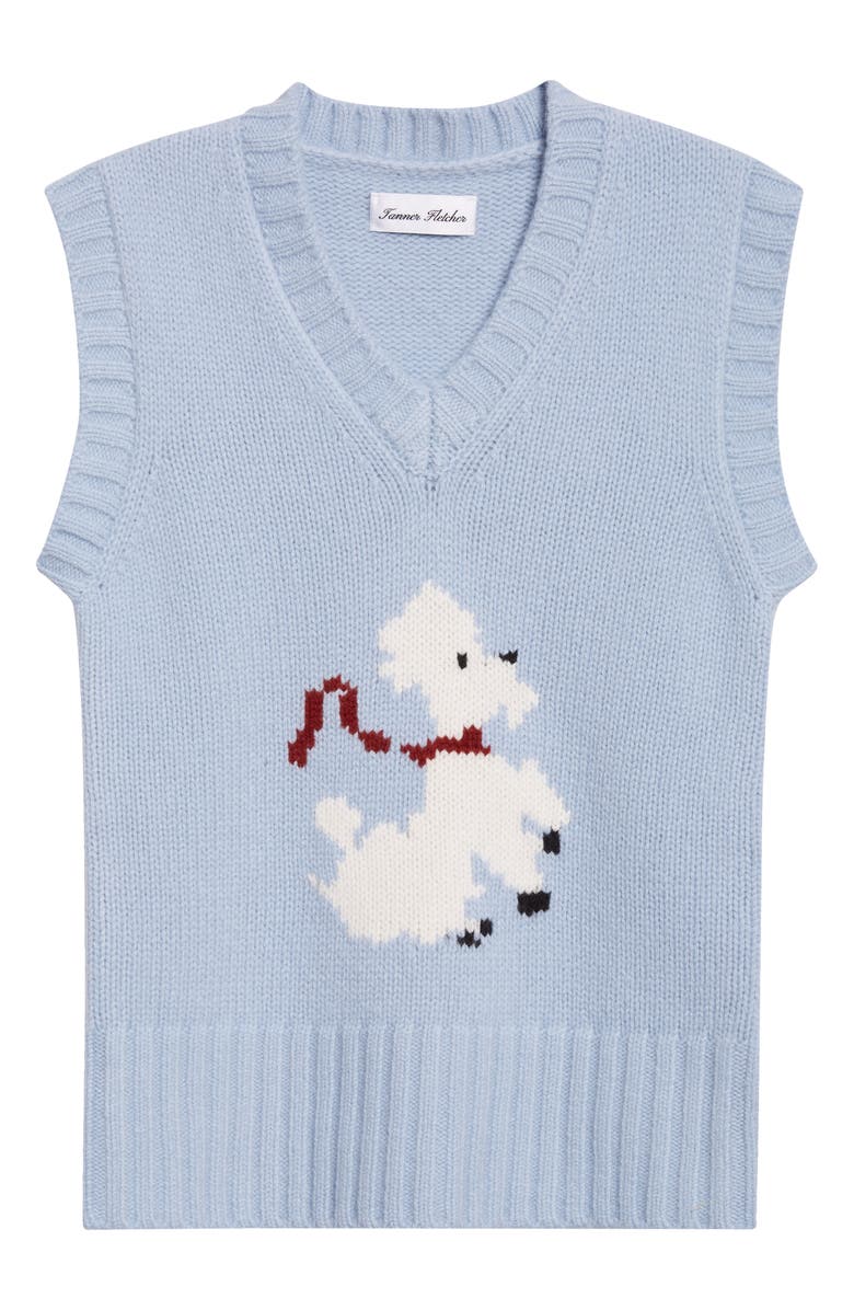 Tanner Fletcher Gender Inclusive Topher Poodle Wool Sweater Vest, Alternate, color, Light Blue