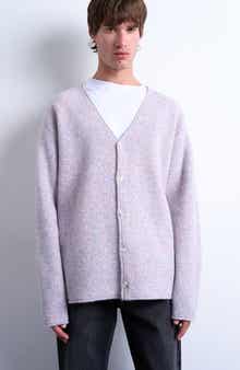 Topman Twist Yarn V-Neck Cardigan