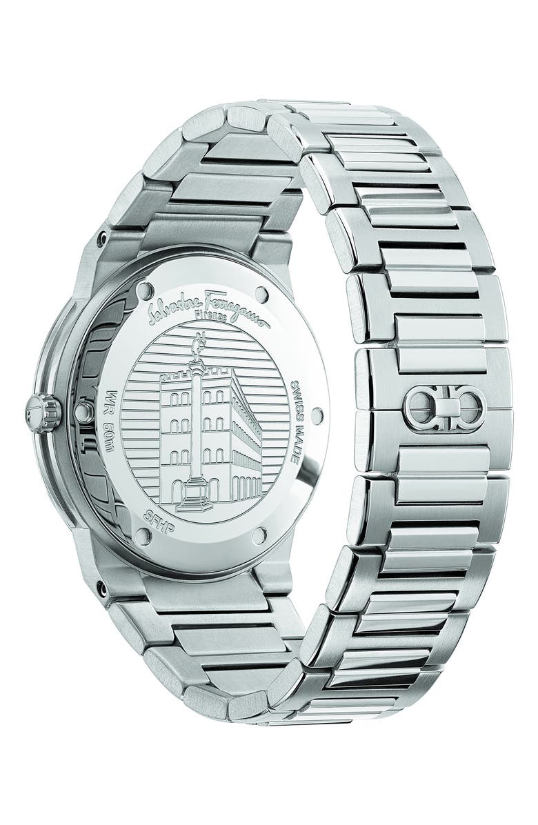 FERRAGAMO Salvatore Ferragamo Sapphire Bracelet Watch, 41mm, Alternate, color, Silver/ Blue/ Silver