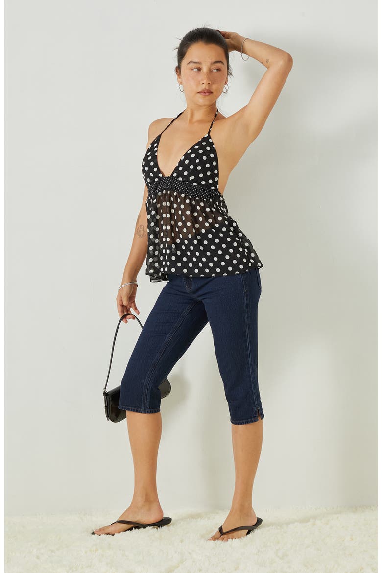 Arden Mixed Polka Dot Halter Neck Chiffon Top, Alternate, color, POLKA DOT