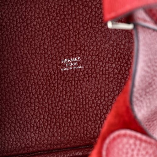 Pre-owned Hermes Hermes Picotin Lock Bag Clemence Pm In Burgundy