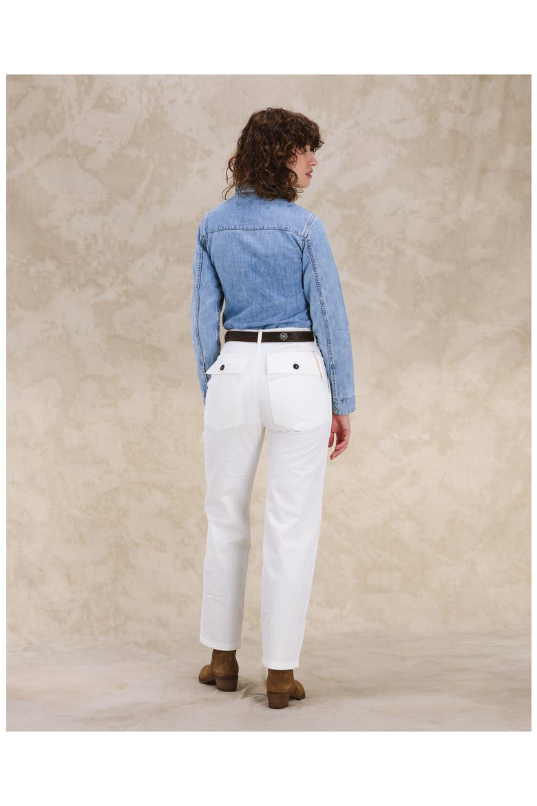 Brigitte Slim Fit Bleach Wash Denim Shirt, Alternate, color, PALE BLUE