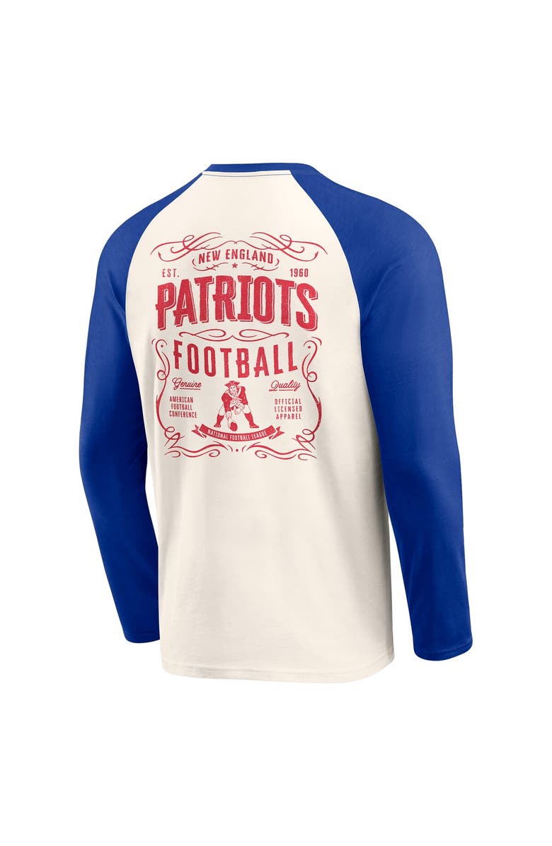 Darius Rucker Collection by Fanatics Men's Darius Rucker Collection by Fanatics Cream/Royal New England Patriots Raglan Henley Long Sleeve T-Shirt, Alternate, color, Cream