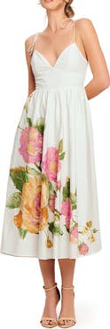 FLYING TOMATO Floral Cotton Midi Sundress