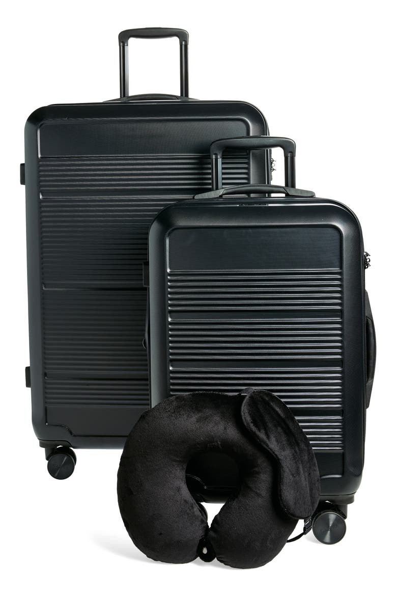 Lomita 4-Piece Hardside Luggage Travel Set, Main, color, BLACK