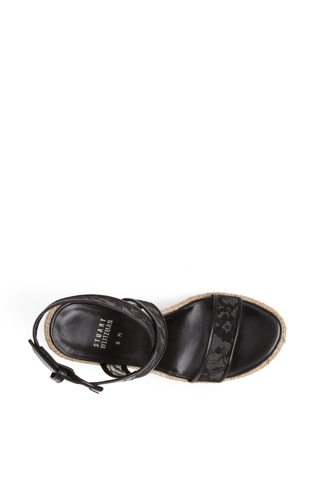 'Guipure' Wedge Sandal, Alternate, color, BLACK GUIPURE LACE