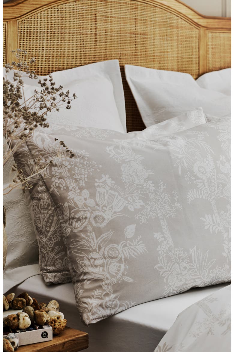 Beatrice Luxury Cotton Percale Jacquard Pillowcase Pair, Alternate, color, Beige