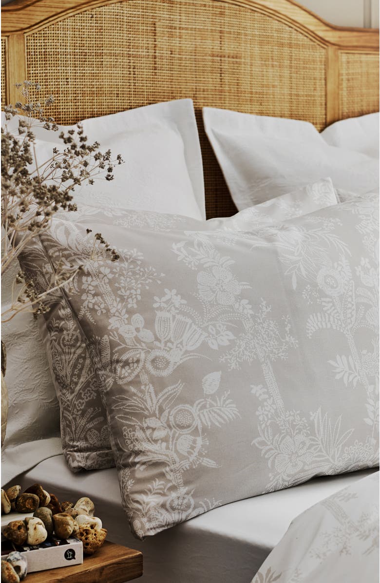 CHRISTY Beatrice Luxury Cotton Percale Jacquard Pillowcase Pair, Alternate, color, Beige
