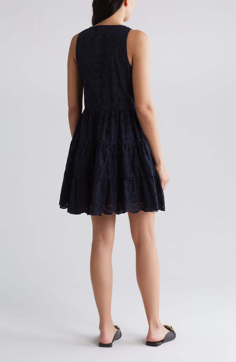 Splendid Birdie Eyelet Embroidered Sleeveless Dress, Alternate, color, Navy